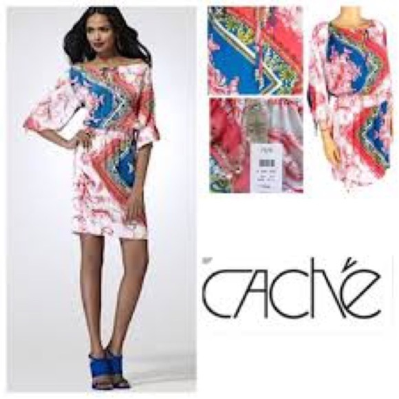 Cache, Striking Mini Dress,Lightweight, Elastic Waist,Excellent w/Boots,Size M - Picture 1 of 11